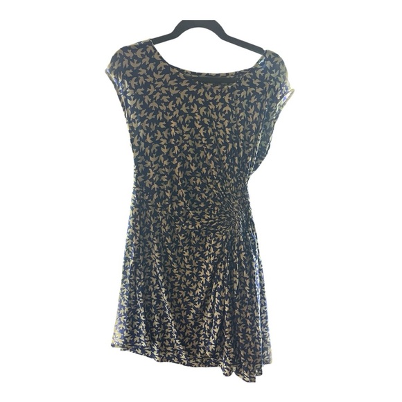 Leifnotes Gull Print Blue & White Viscose Dress Size Medium - Picture 5 of 6